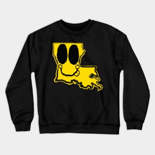 Louisiana Happy Face with tongue sticking out Crewneck Sweatshirt